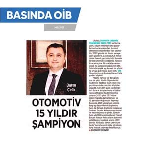 OTOMOTİV, İHRACATIN 15 YILDIR ARALIKSIZ ŞAMPİYONU