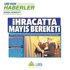 UİB'İN MAYIS AYI İHRACATI 2.9 MİLYAR DOLAR OLDU