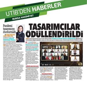 UTİB TÜRKİYE EV TEKSTİLİ TASARIM YARIŞMASINDA DERECEYE GİRENLER ÖDÜLLERİNE KAVUŞTU