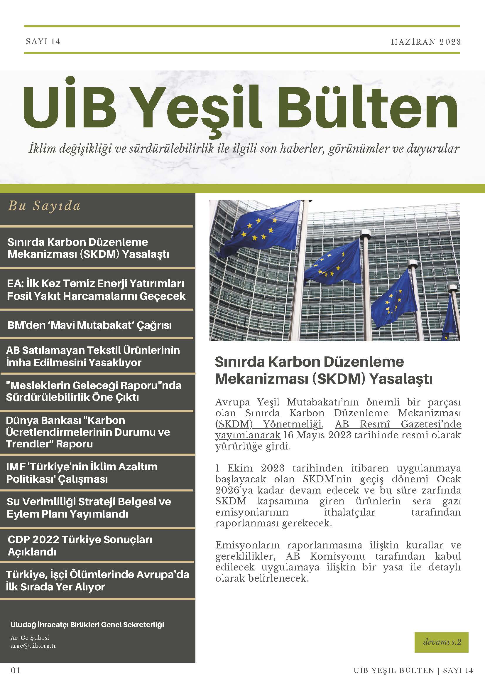 UİB Yeşil Bülten Sayı 14