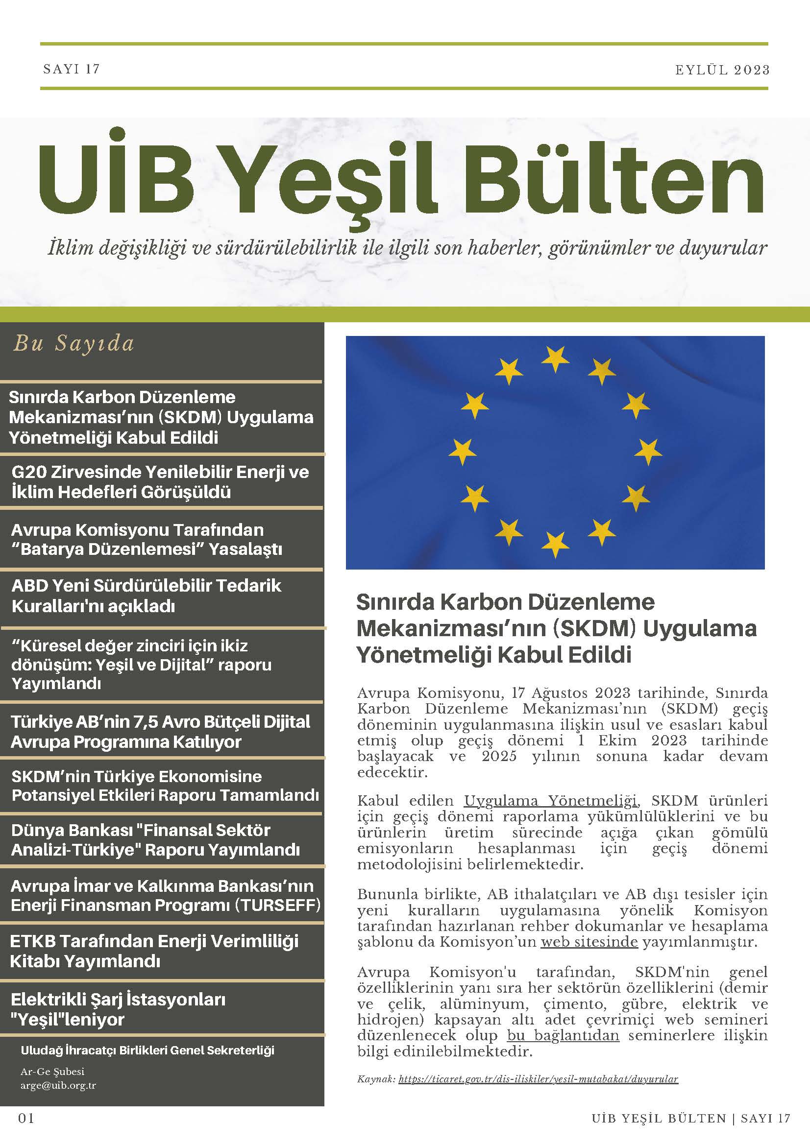 UİB Yeşil Bülten Sayı 17