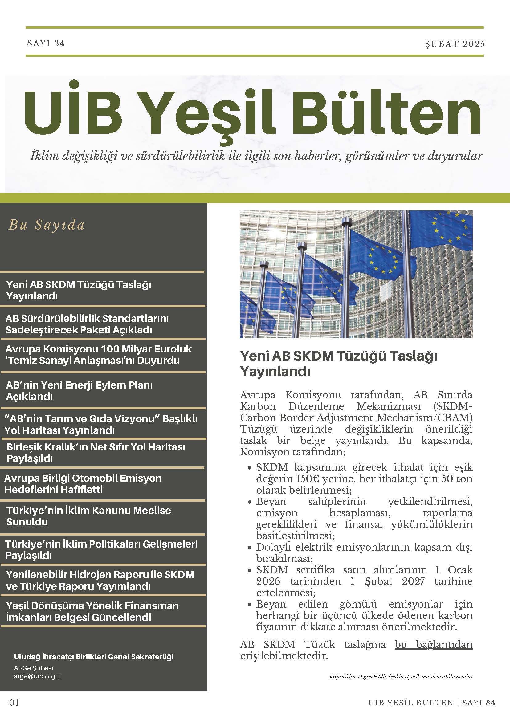 UİB Yeşil Bülten Sayı 34