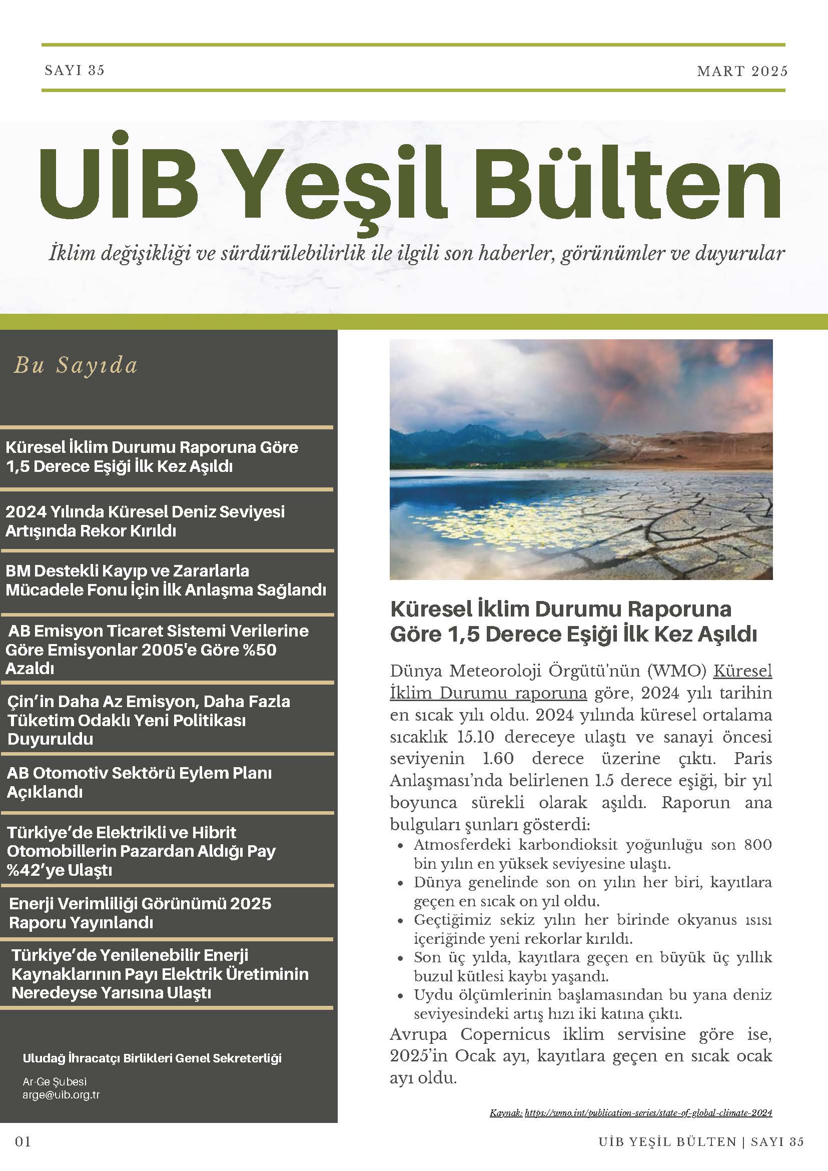 UİB Yeşil Bülten Sayı 35