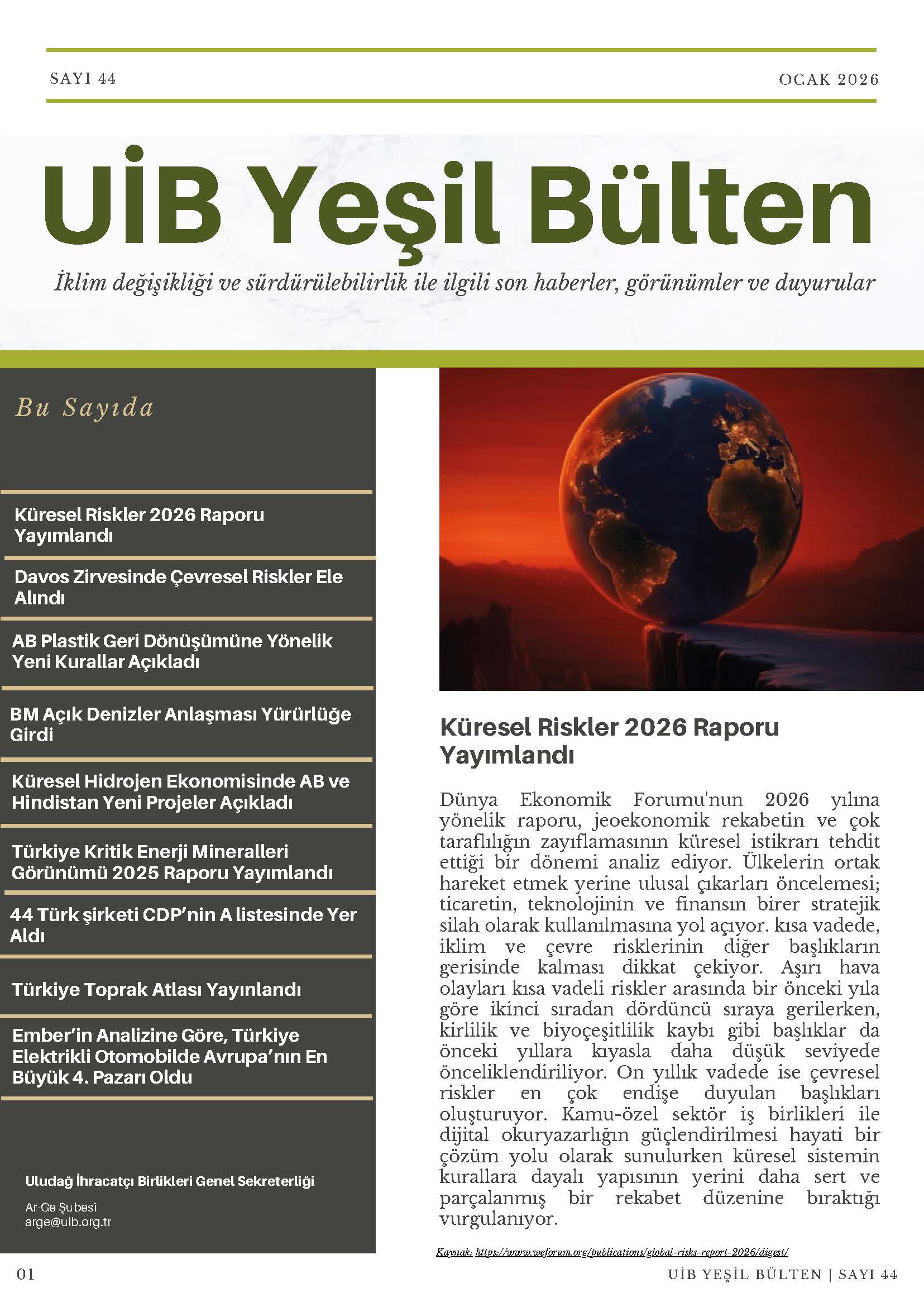 UİB Yeşil Bülten Sayı 44