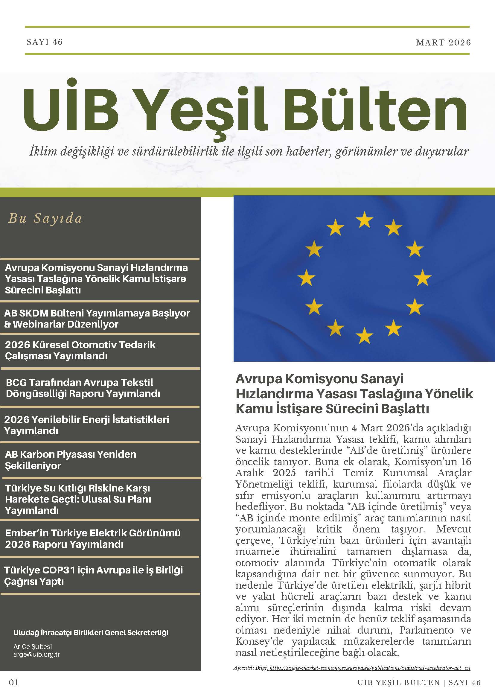 UİB Yeşil Bülten Sayı 46
