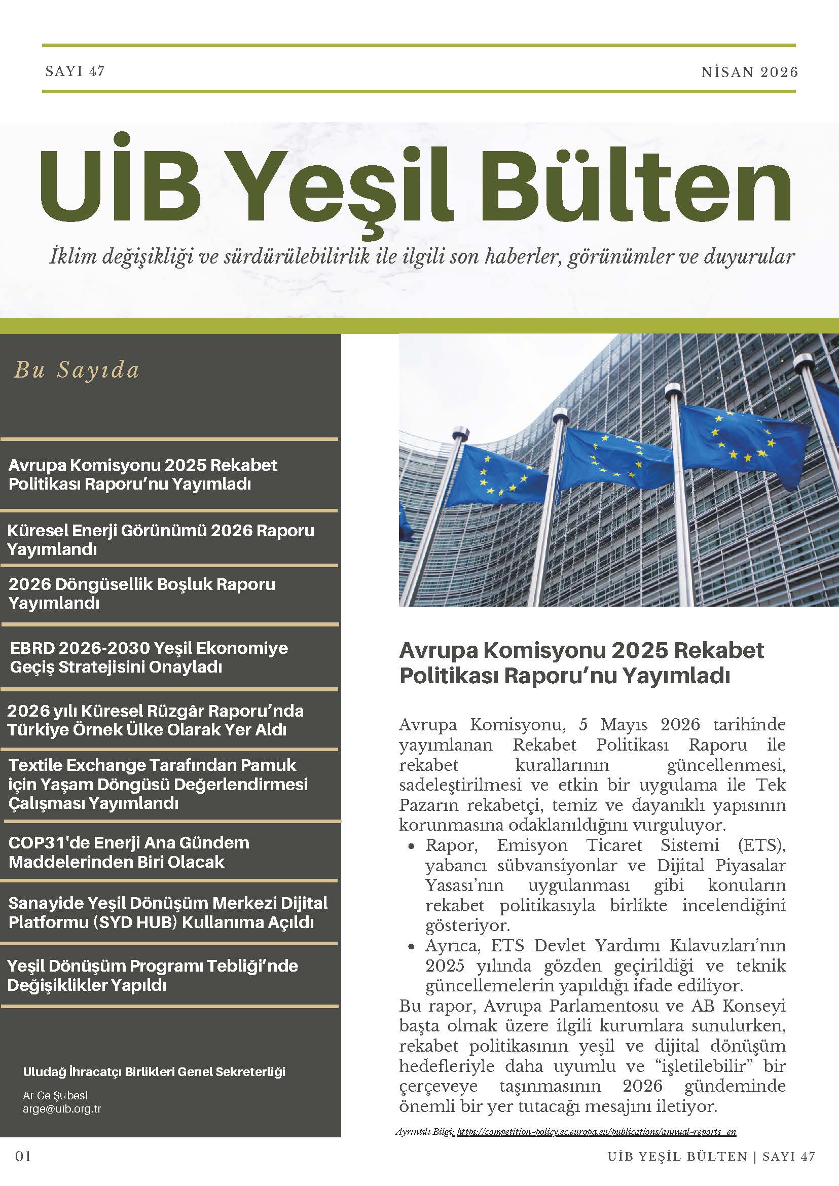 UİB Yeşil Bülten Sayı 47