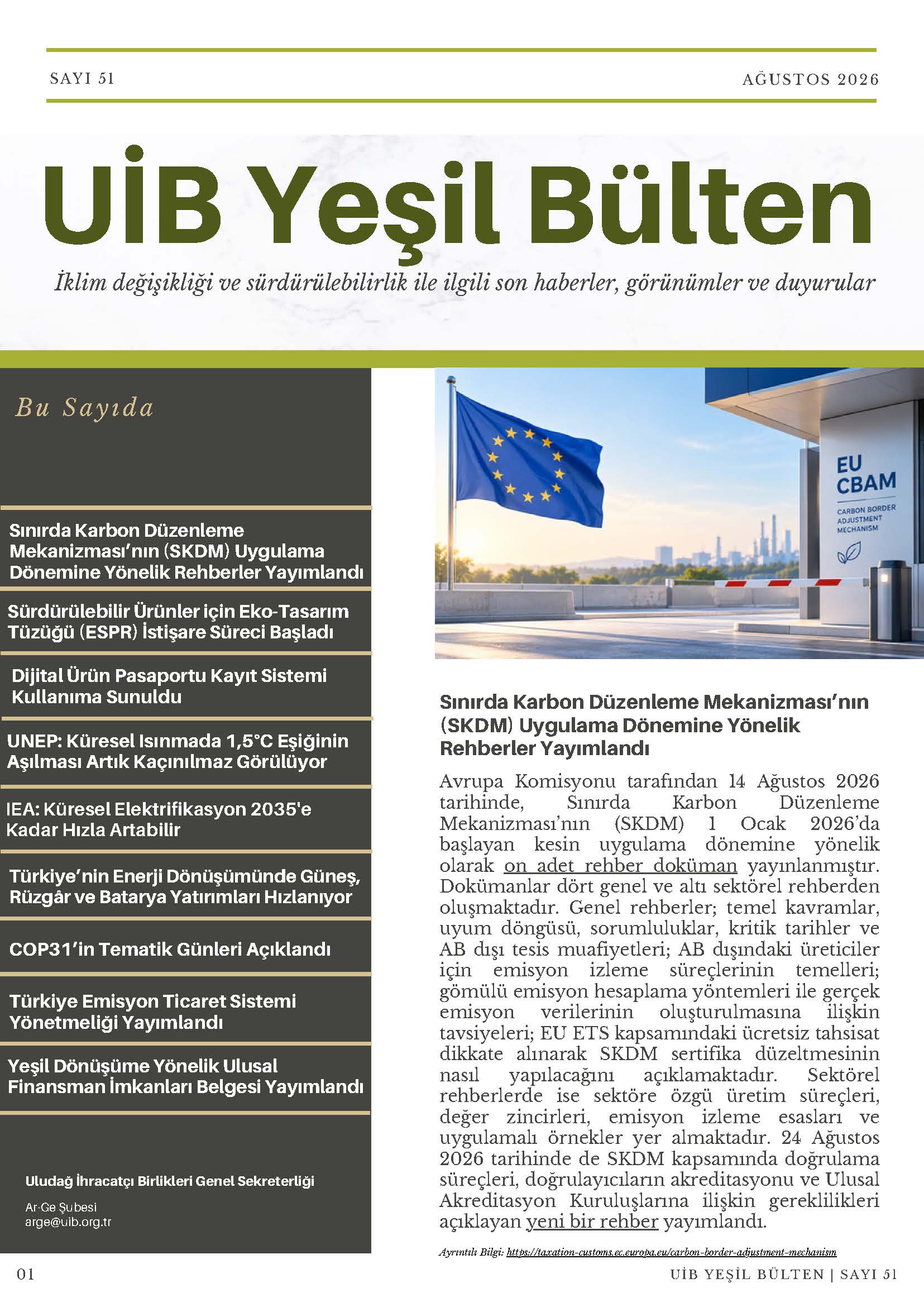 UİB Yeşil Bülten Sayı 51
